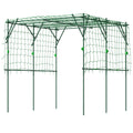 Garden Arch Cucumber Trellis for Climbing Plants, 7.3 FT Tall Metal Plant Trellis Support with Climbing Net, Green