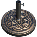 25 lb Heavy Duty Patio Umbrella Base, Round Market Umbrella Stand for Outdoor, Deck, Backyard, Garden, Bronze