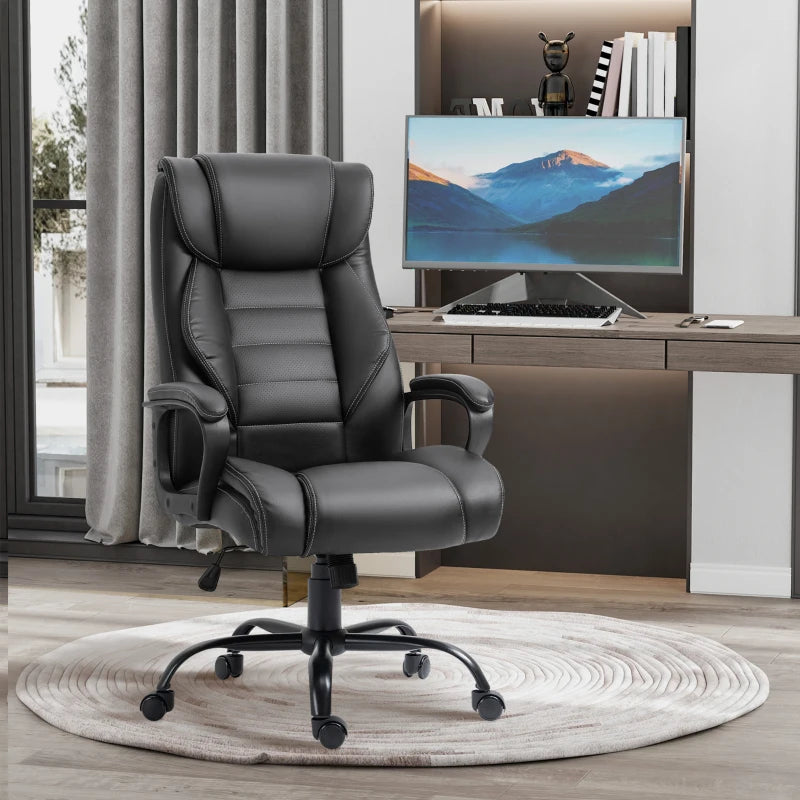 Vinsetto black massage office chair with high back and 6-point vibration