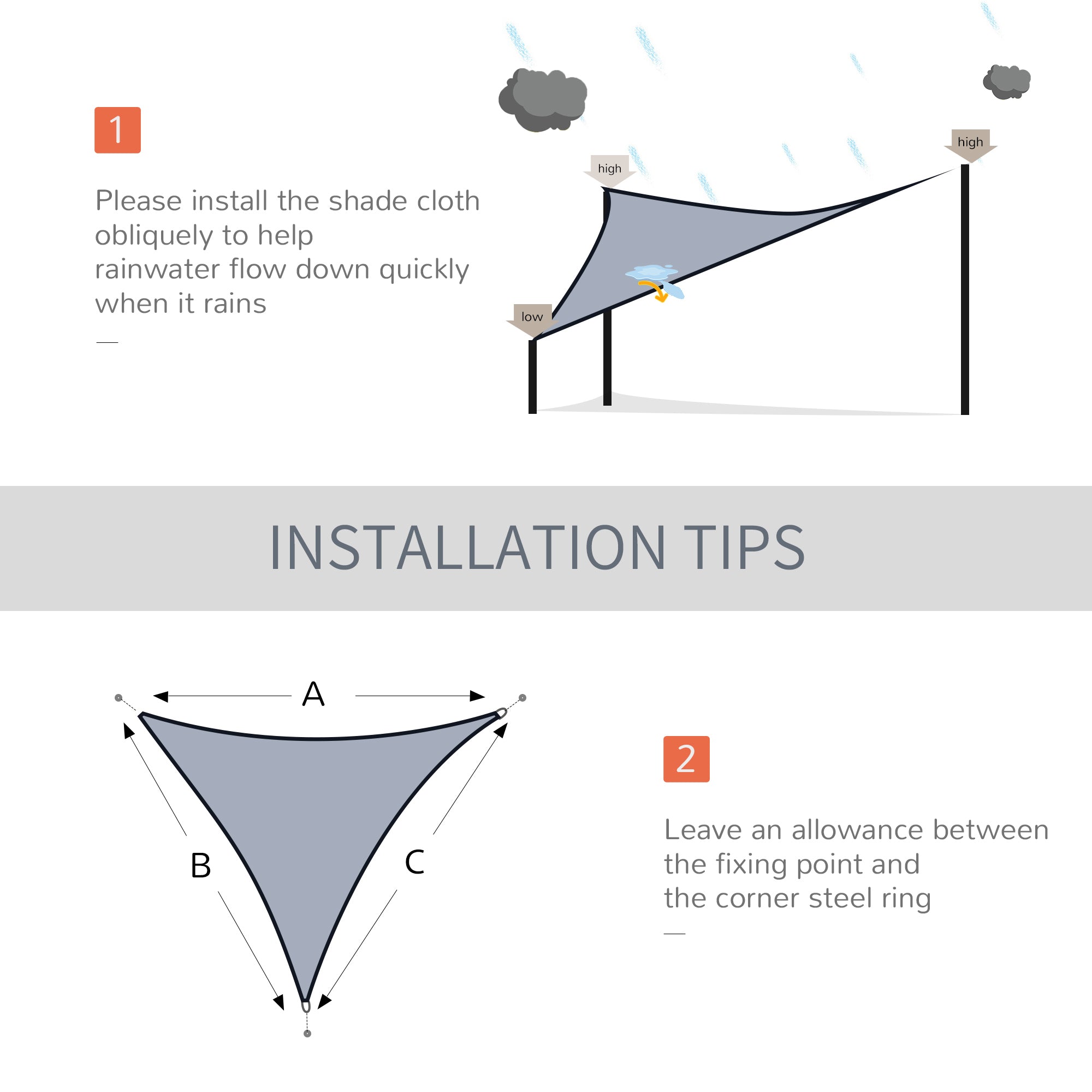 Triangle 10' Canopy Sun Sail Shade Garden Cover UV Protector Outdoor Patio Lawn Shelter with Carrying Bag Grey