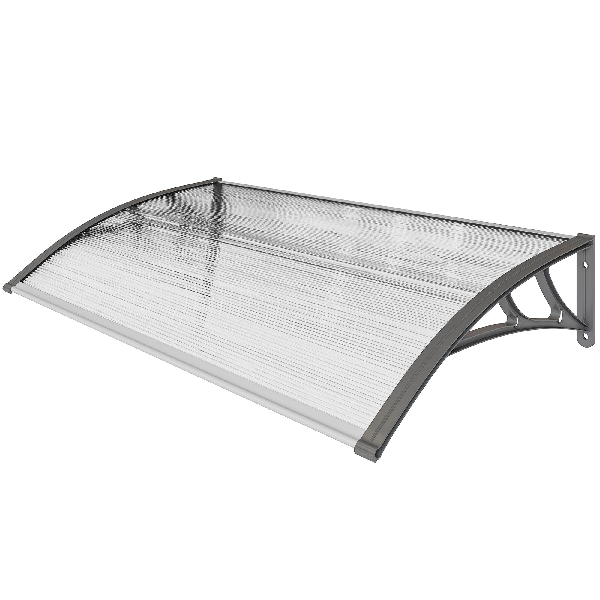 Window Awning Door Canopy, Polycarbonate Front Door Outdoor Patio Cover, Sun Shelter, Hollow Sheet, 43.3" x 23.6", Clear