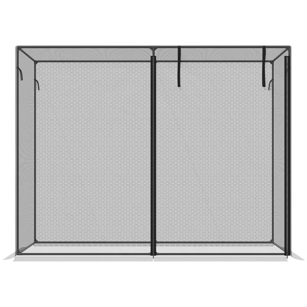 6.5 x 3.3ft Crop Cage, Garden Plant Protector with Single Zippered Door, Storage Bag and Ground Stakes, Black