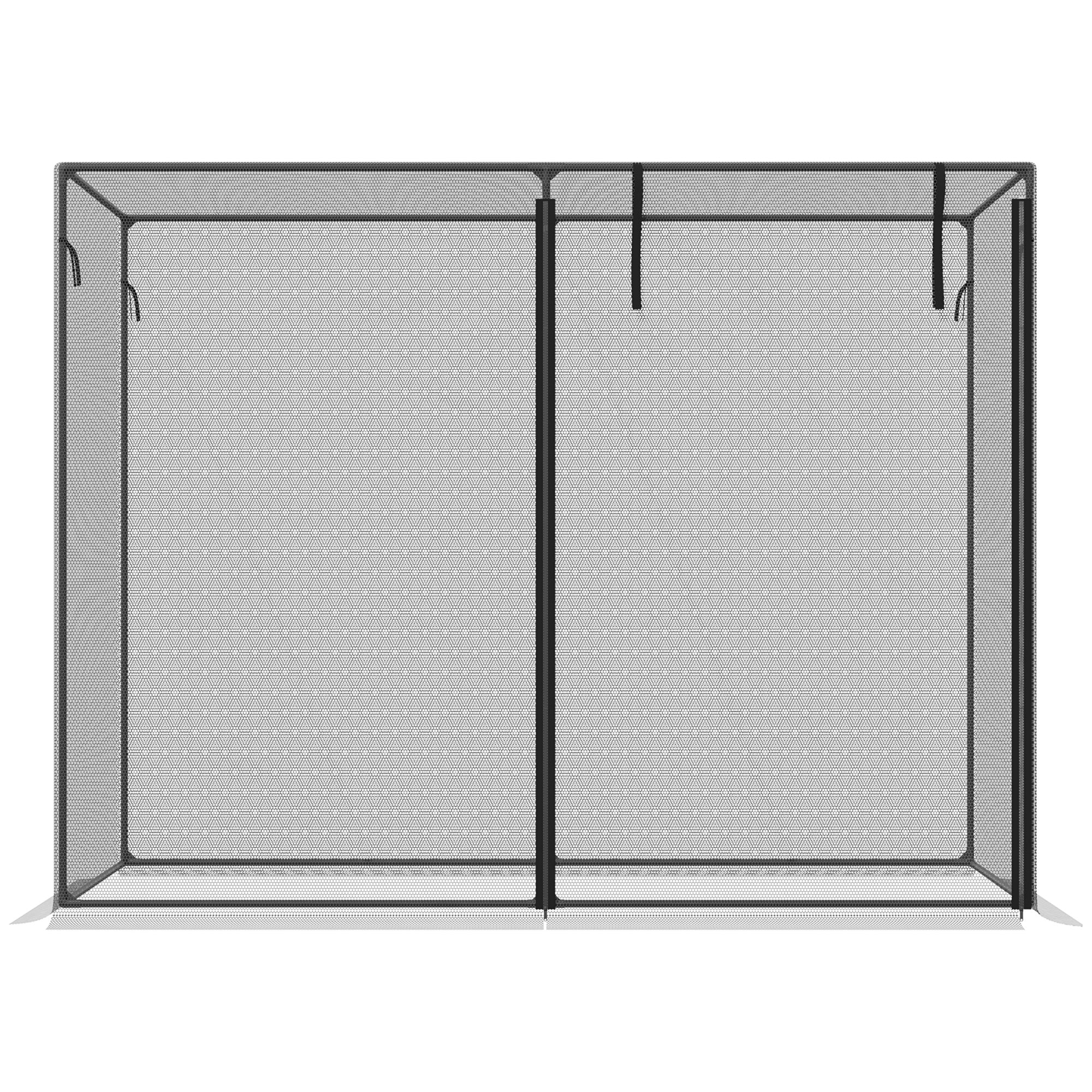 6.5 x 3.3ft Crop Cage, Garden Plant Protector with Single Zippered Door, Storage Bag and Ground Stakes, Black