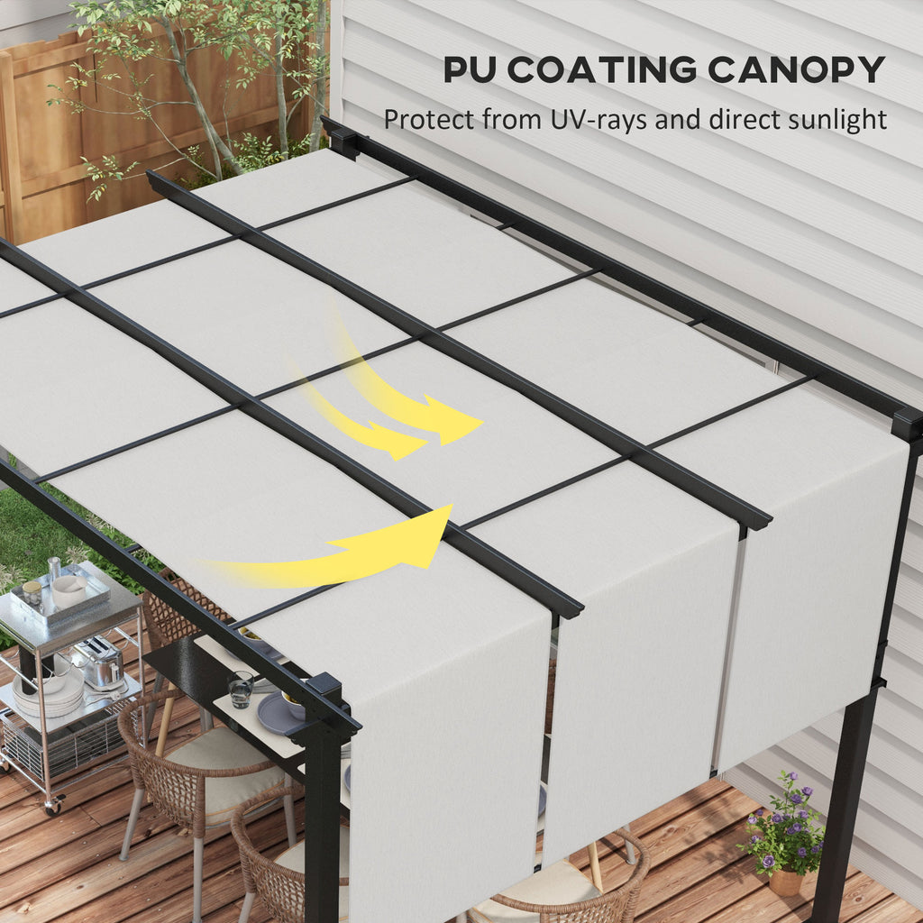 10' x 12' Metal Pergola, Outdoor Pergola with Retractable Canopy, for Garden, Patio, Backyard, Deck