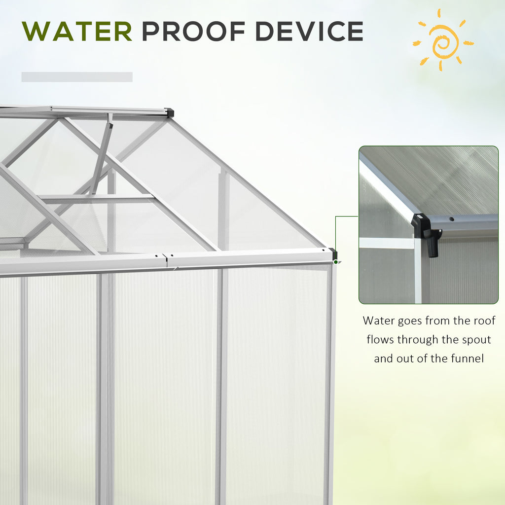 Polycarbonate Greenhouse with Slide Door, Walk-in Outdoor Warm House for Plants Flower Growth, Clear
