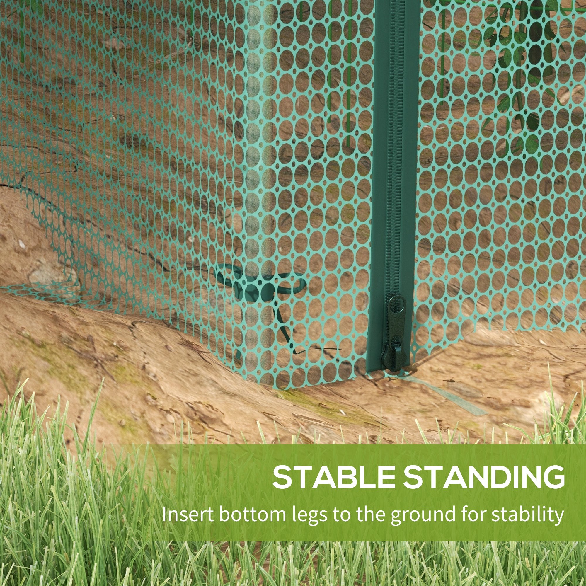8' x 4' Plant Protection Cage with Zipper Roll-Up Door, Plant Protector from Animals with Galvanised Steel Frame