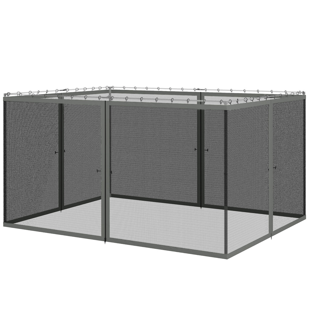 Replacement Mosquito Netting for Gazebo 10' x 13' Black Screen Walls for Canopy with Zippers