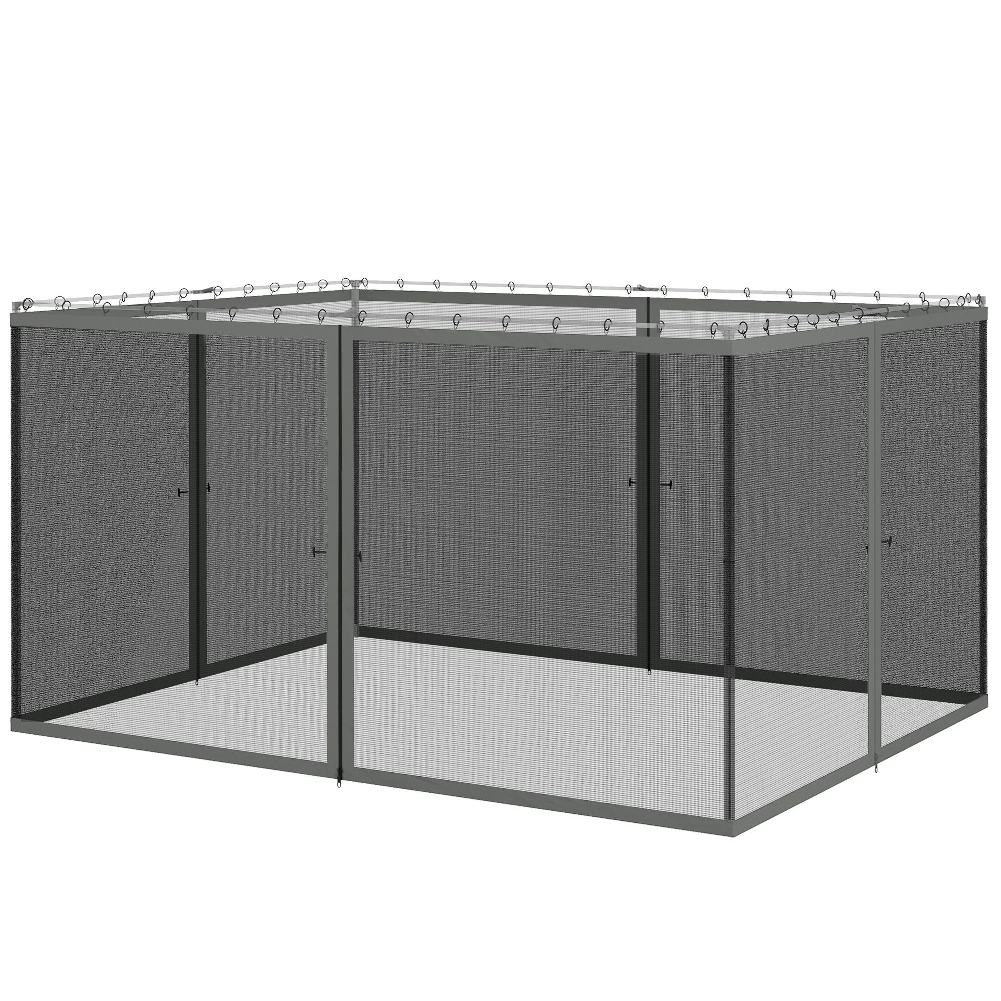 Replacement Mosquito Netting for Gazebo 10' x 13' Black Screen Walls for Canopy with Zippers