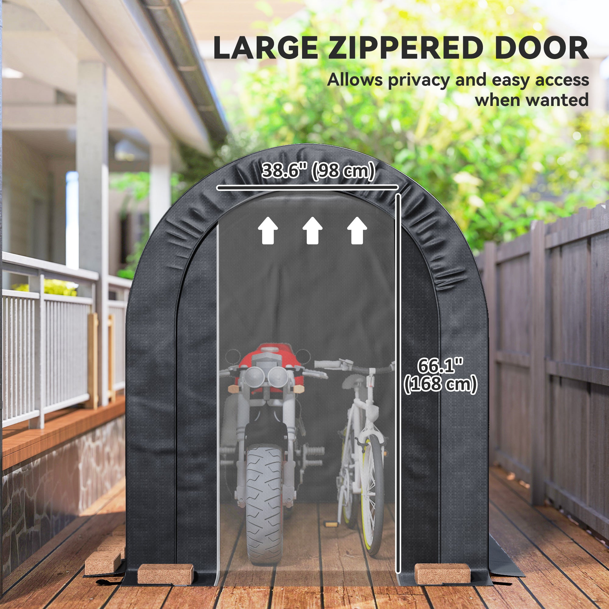 5' x 8' Outdoor Storage Shed, Heavy Duty Galvanized Steel Portable Shed for Bike, Motorcycle, Garden Tools, Black