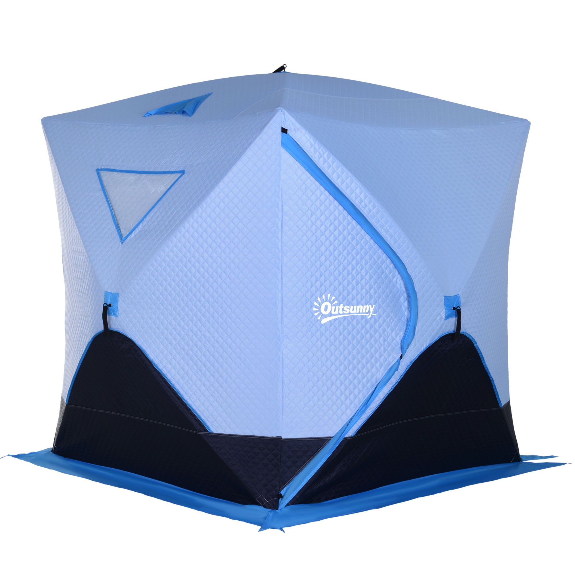 4-Person Pop-up Ice Fishing Tent, Insulated Ice Fishing Shelter with Ventilation Windows, Double Doors and Carry Bag, for Low-Temp -22â„‰