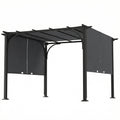 10' x 10' Retractable Pergola Canopy, UPF50+ Outdoor Metal Pergola Gazebo Sun Shade Shelter with Steel Frame, Dark Grey