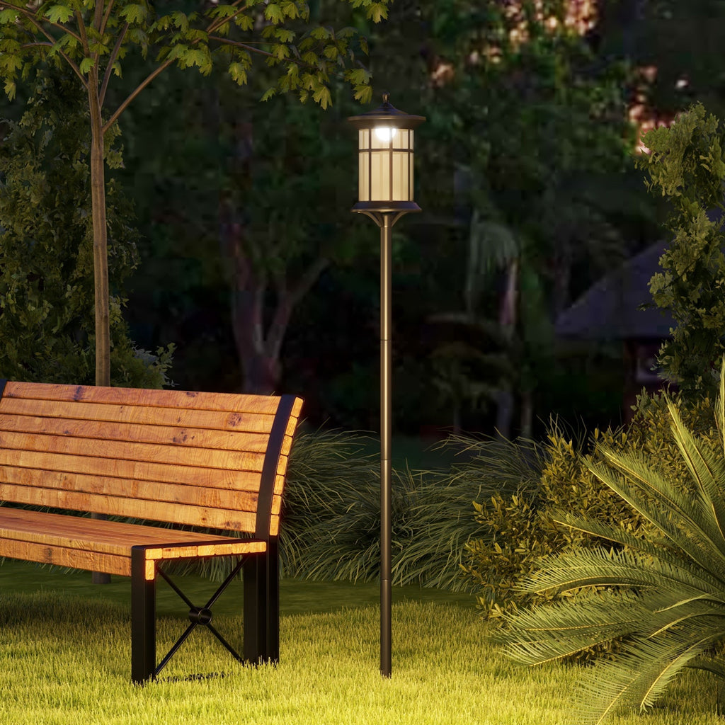 72" Solar Post Light, Cool White LED Outdoor Lamp, Waterproof IP44 for Patio, Garden, Backyard, Pathway