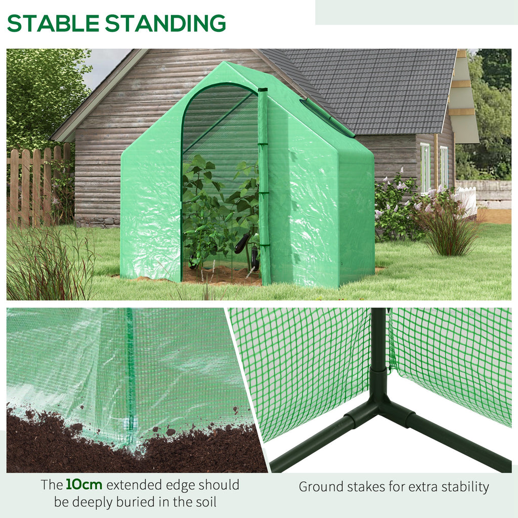 6 x 3.3 x 5.5ft Walk-in Garden Greenhouse with Door & Top Window, Portable Mini Greenhouse for Plants Flowers Herbs Tomatoes, Outdoor Hot House Growing Tent with Steel Frame & PE Cover
