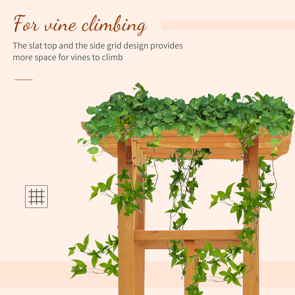 85" Wooden Outdoor Garden Arbour, Garden Arch Trellis for Climbing Vines  for Wedding and Ceremony - Orange