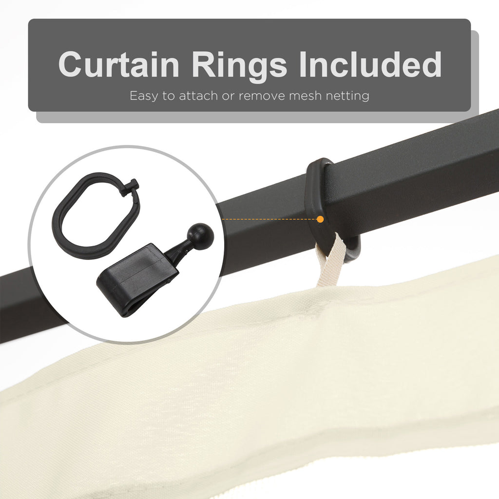 Replacement Mosquito Netting for Gazebo 12' x 12' Black Screen Walls for Canopy with Zippers for Parties and Outdoor Activities, Cream White