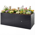 5' x 3' x 2' Raised Garden Bed, Galvanized Planter Box for Growing Flowers, Herbs and Vegetables, Black