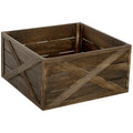 28" Farmhouse Christmas Tree Base Cover Wooden Christmas Tree Collar Box Home Decoration Dark Distressed Wood Finish