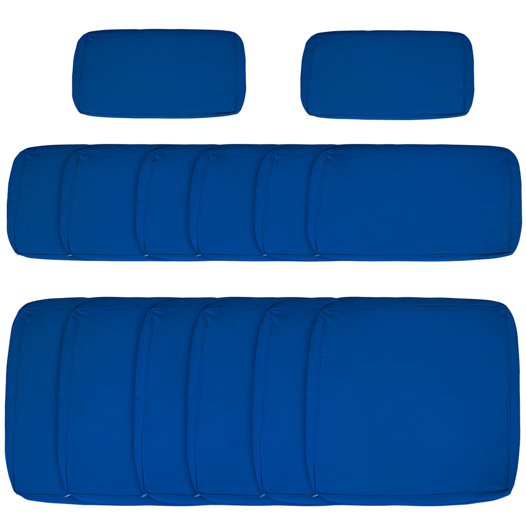 Outdoor 14pc Patio Rattan Sofa Set Cushion Polyester Cover Replacement Set - No Cushion Included Light Blue