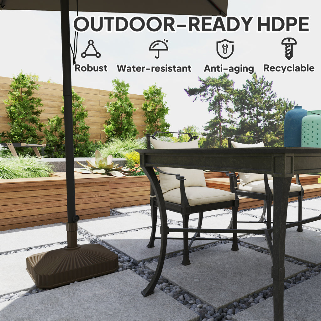 Patio Umbrella Base Umbrella Stand, Heavy Duty Outdoor Umbrella Stand Base 17.7" L x 17.7" W x 11.8" H Brown