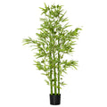 5FT Artificial Bamboo Tree Faux Decorative Plant in Nursery Pot for Indoor DÃ©cor