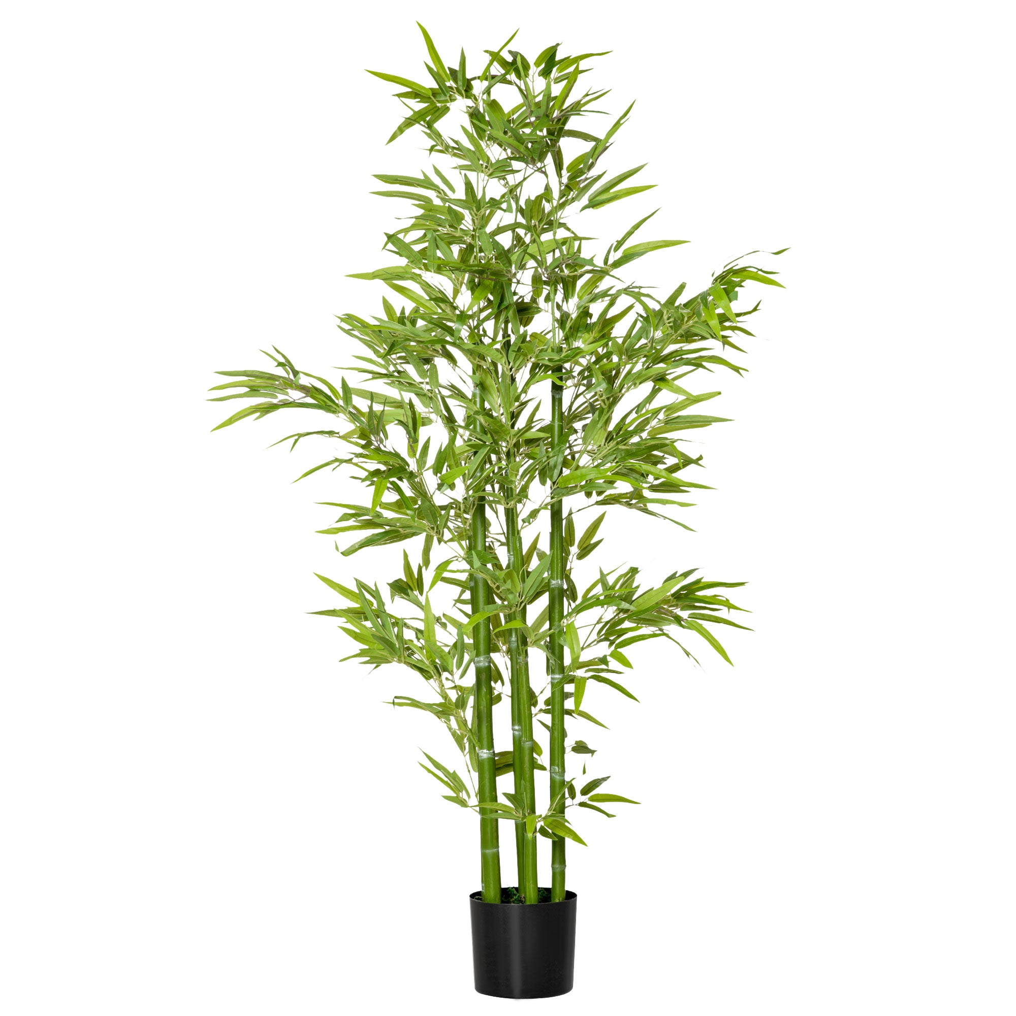 5FT Artificial Bamboo Tree Faux Decorative Plant in Nursery Pot for Indoor DÃ©cor