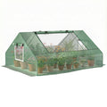 71" x 55" x 32" Mini Greenhouse Portable Hot House for Plants with 2 Large Windows and Ground Nails for Outdoor, Indoor, Garden, Gardening Kit, Green