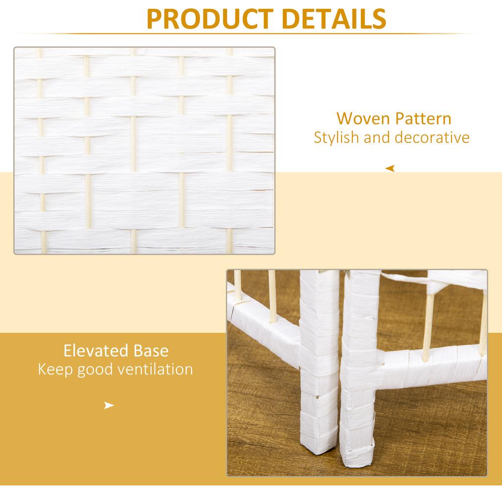 3 Panel Folding Room Divider, Portable Privacy Screen, Wave Fiber Room Partition for Home Office, White
