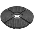 4PCs Cantilever Umbrella Base Weights for Offset Banana Parasol, Wicker Effect HDPE Water or Sand Filled Patio Umbrella Weights with Built-in Handles, Black