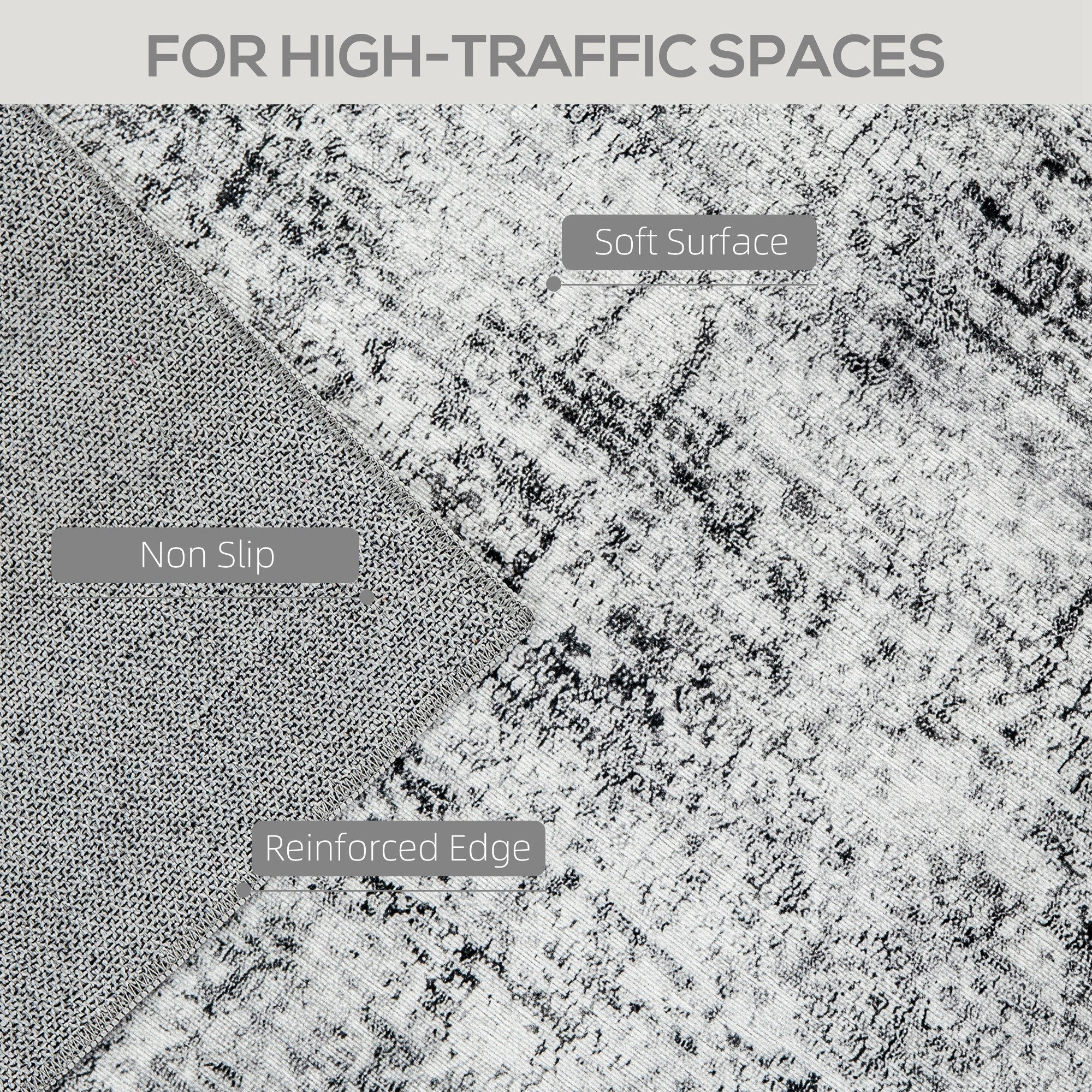 Area Rug for Living Room 8x10, Modern Abstract Machine Washable Rug, Non-Slip Carpet for Bedroom, Dining Room, Grey