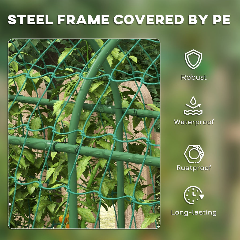 Metal Garden Trellis, Arch Trellis for Climbing Plants Outdoor, A-Frame, with Climbing Net, 17" x 72" x 72"