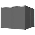 10' x 10' Retractable Pergola Canopy with Sidewalls, Metal Outdoor Gazebo Sun Shade Shelter, Dark Grey
