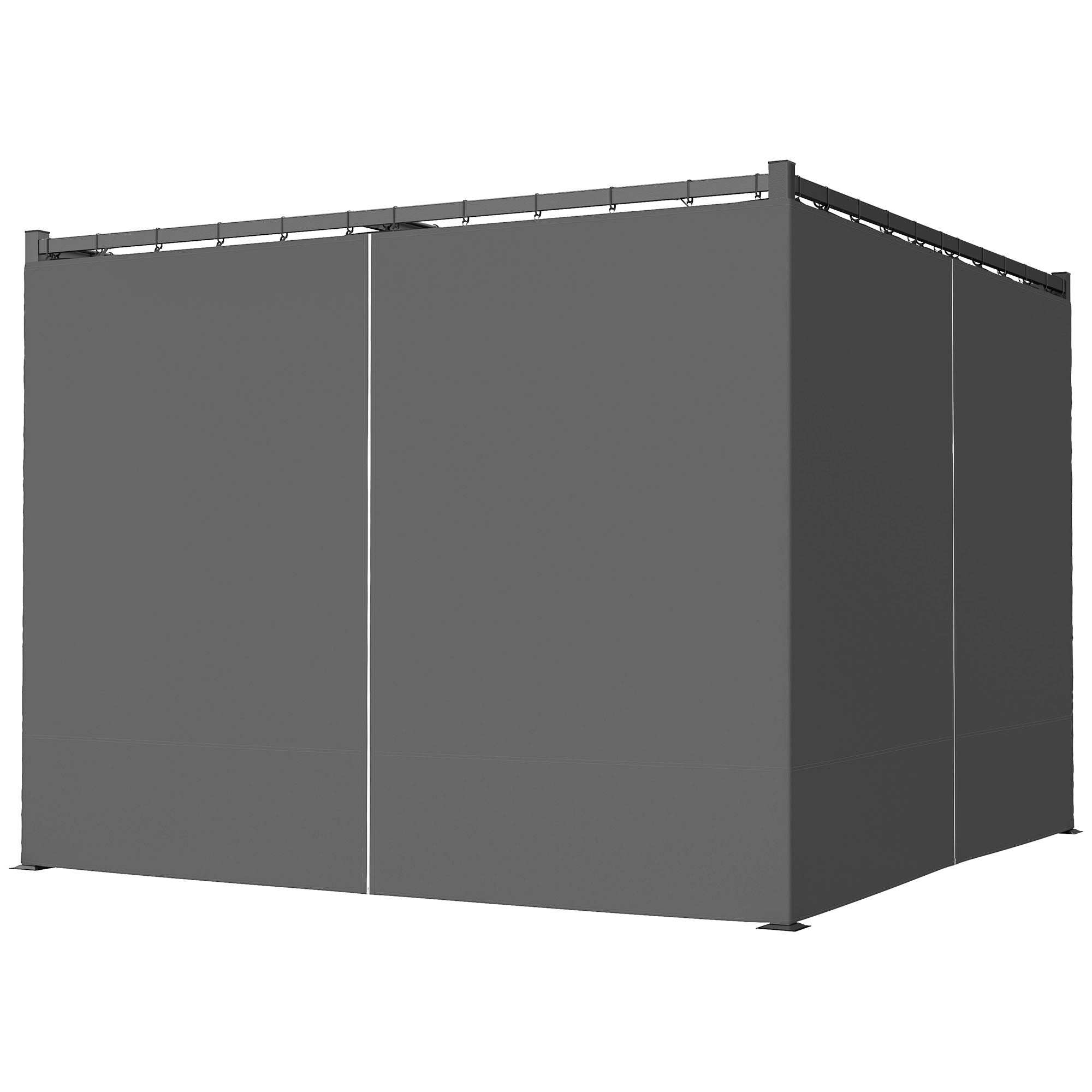 10' x 10' Retractable Pergola Canopy with Sidewalls, Metal Outdoor Gazebo Sun Shade Shelter, Dark Grey