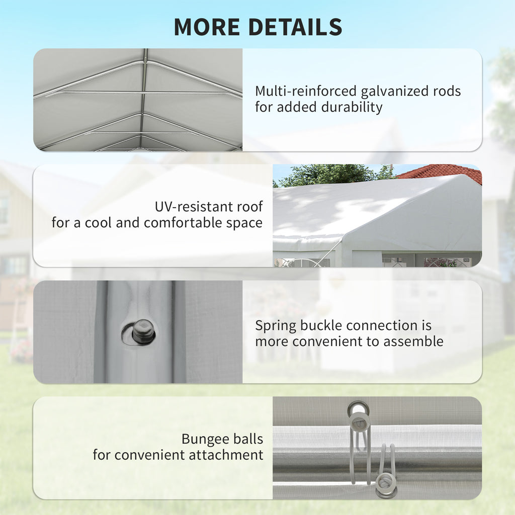 23' x 39' Party Tent, Heavy Duty Outdoor Canopy Tent Shelter with 2 Doors and 12 Windows for Parties, Events, White