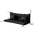 4-Piece Back and Seat Cushion Pillows Replacement and Pillows, Patio Chair Cushions Set with Ties, Black