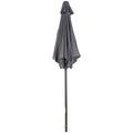 6.6FT Patio Umbrella, Outdoor Parasol with 6 Solid Ribs, Dark Grey