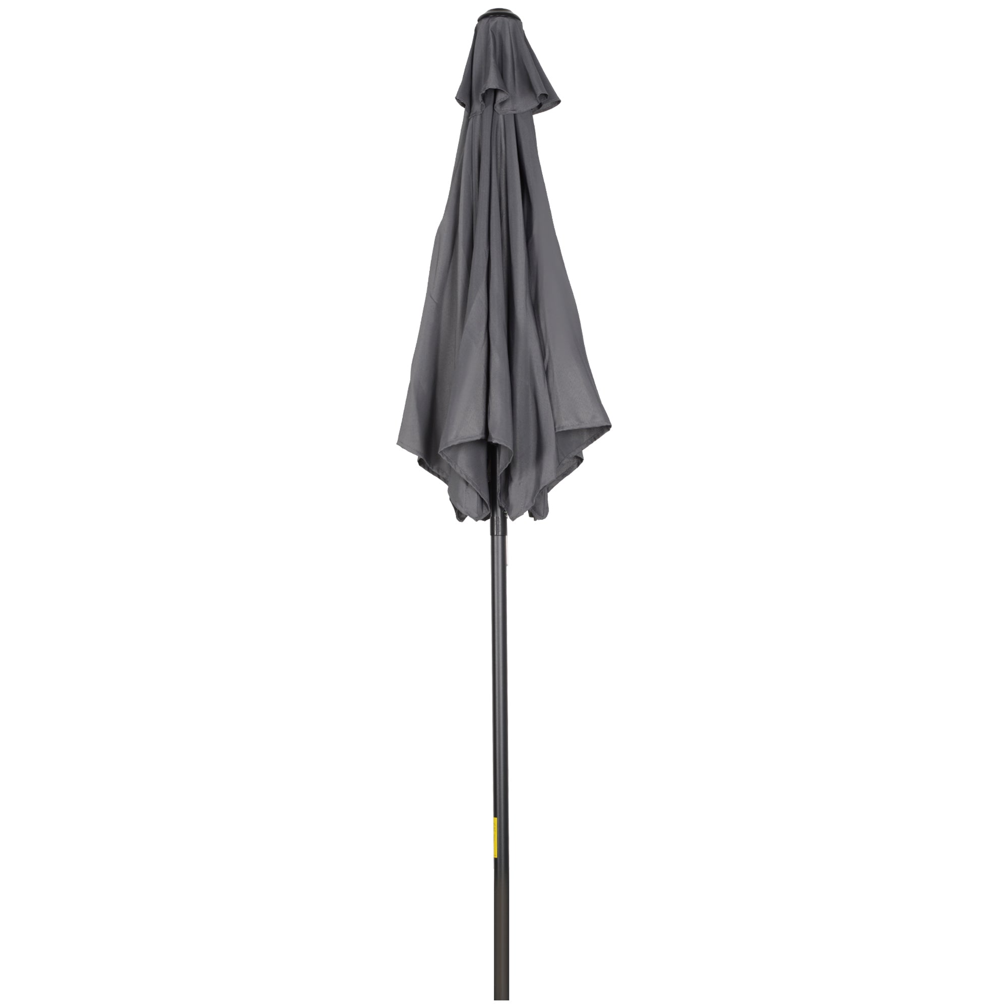6.6FT Patio Umbrella, Outdoor Parasol with 6 Solid Ribs, Dark Grey