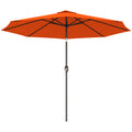 10' x 8' Round Market Umbrella, Patio Umbrella with Crank Handle and Tilt, Outdoor Parasol for Garden, Orange