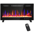 36" Thin Electric Fireplace, Freestanding, Wall Mounted Fireplace Heater with Eco Mode, Auto Switch, Remote, 1500W