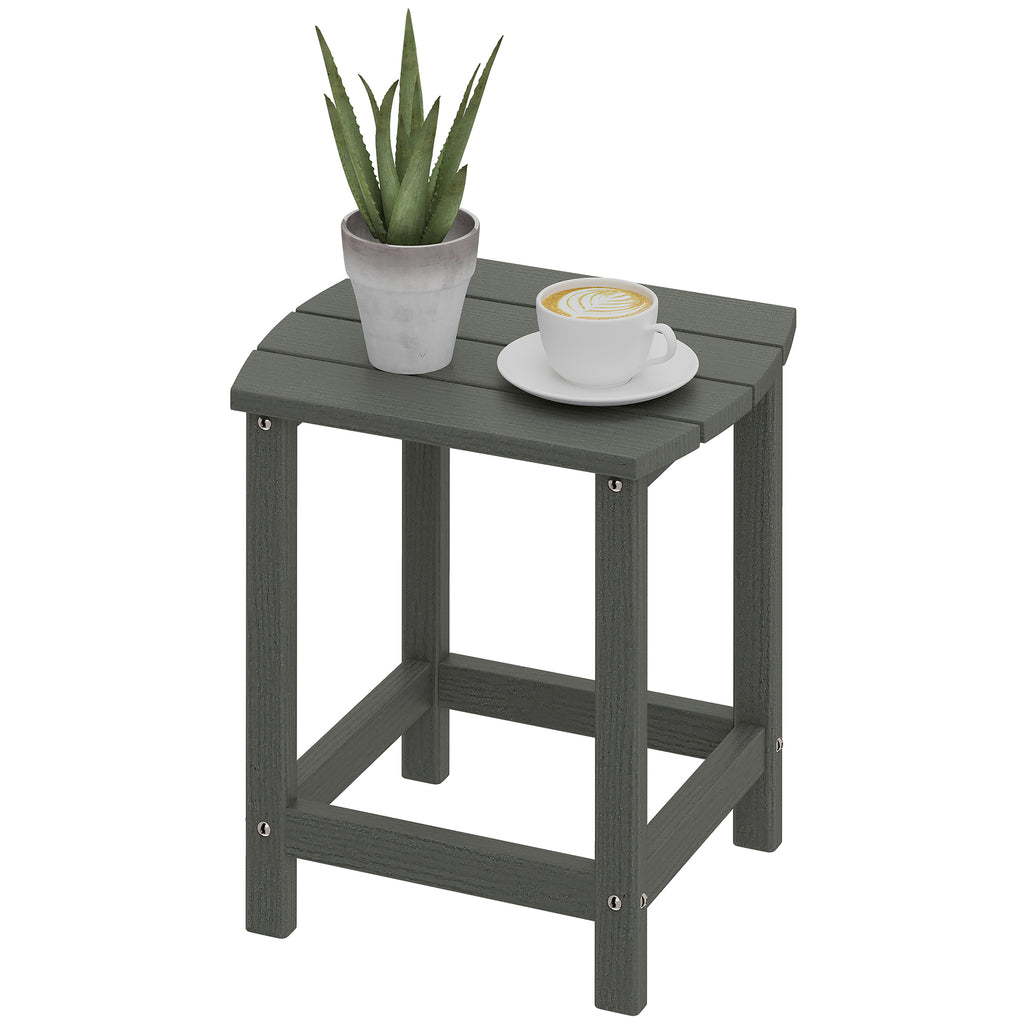 Outdoor Side Table, Adirondack Patio End Table for Garden, Pool, Backyard, Lawn, Beach, Indoor and Outdoor, Grey