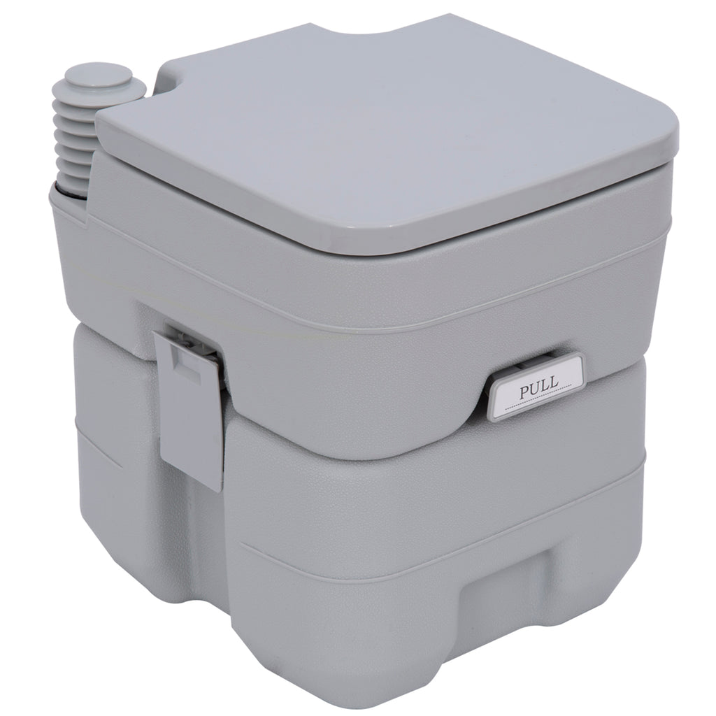 Portable Toilet for Adults, Travel Toilet with 2 Detachable Tanks, Camping Toilet for Trips, 5.3 Gallon (20L), Grey