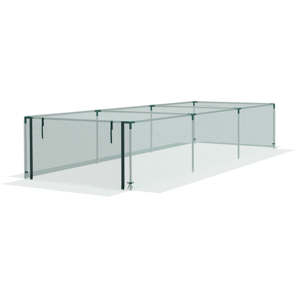 12' x 4' Plant Protection Cage with Zipper Roll-Up Door, Plant Protector from Animals with Galvanised Steel Frame
