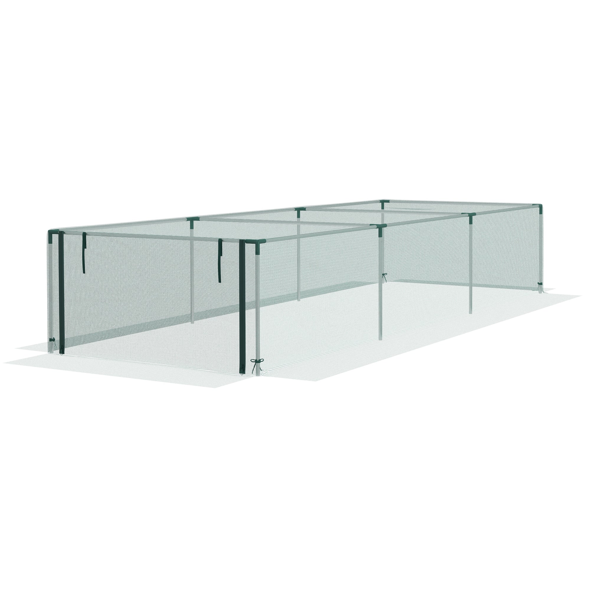 12' x 4' Plant Protection Cage with Zipper Roll-Up Door, Plant Protector from Animals with Galvanised Steel Frame