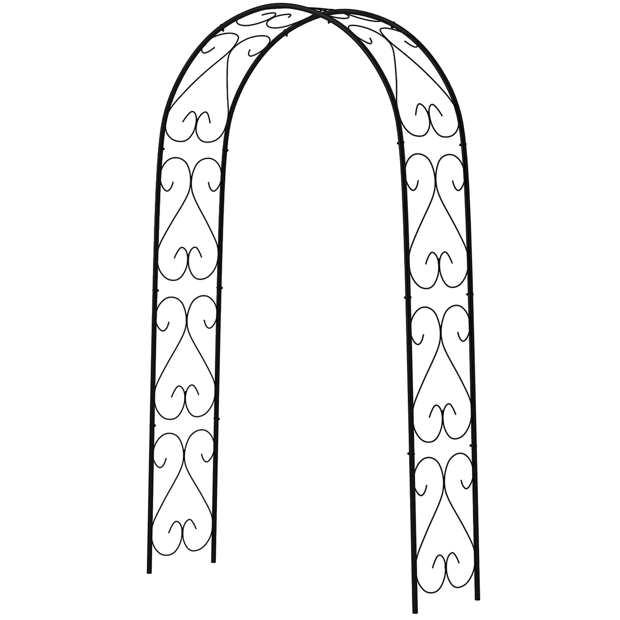 Steel Garden Arch, 7.5' Garden Arbor Trellis for Climbing Plants, Roses, Wedding Arch for Outdoor Bridal Party, Ceremony