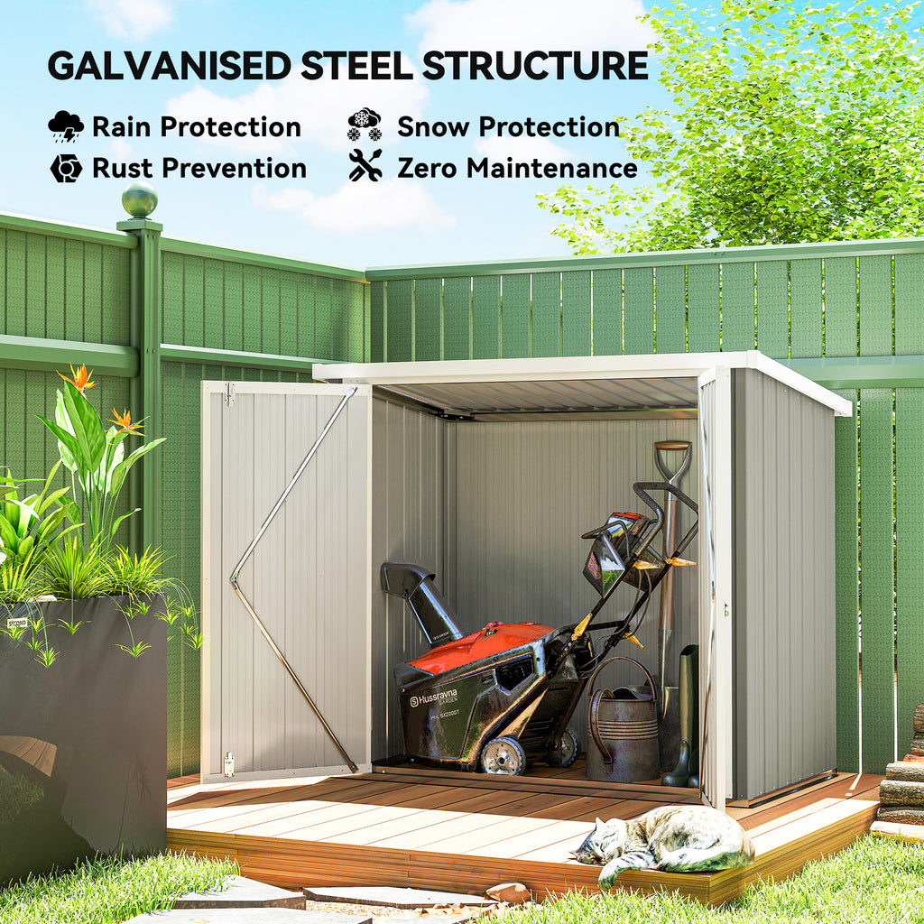 5' x 3' Metal Garden Storage Shed, Tool House with Double Doors for Backyard, Patio, Lawn