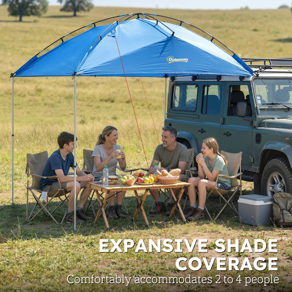 Car Awning Camping Tailgate Tent for SUV, 3000mm Waterproof Car Side Awning with Carry Bag, Light Blue