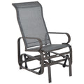 Patio Glider with Breathable Mesh Fabric, Outdoor Glider Chair, Garden Rocking Gliding Seat for Patio, Yard, Porch, Grey