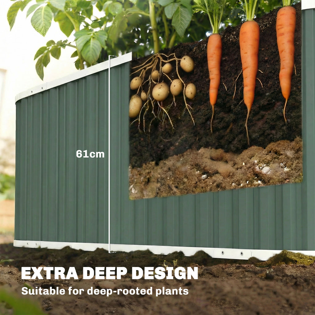 Galvanized Raised Garden Bed, Deep Root Planter Box, Outdoor Garden Bed with Plant Labels, 4.5' x 2' x 2', Light Green