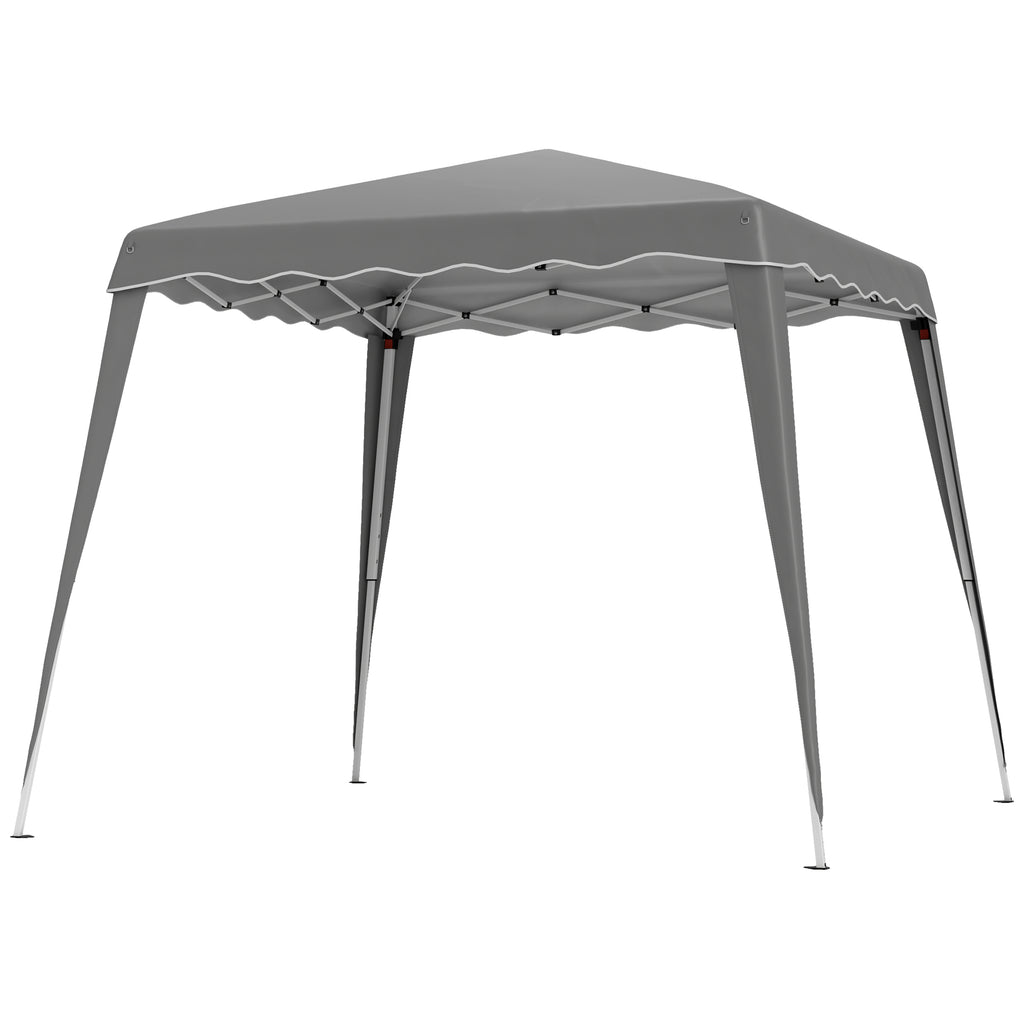 8' x 8' Pop Up Canopy, Outdoor Foldable Tent, Portable Canopy Tent with Carrying Bag for Camping, Party, Picnic, Grey
