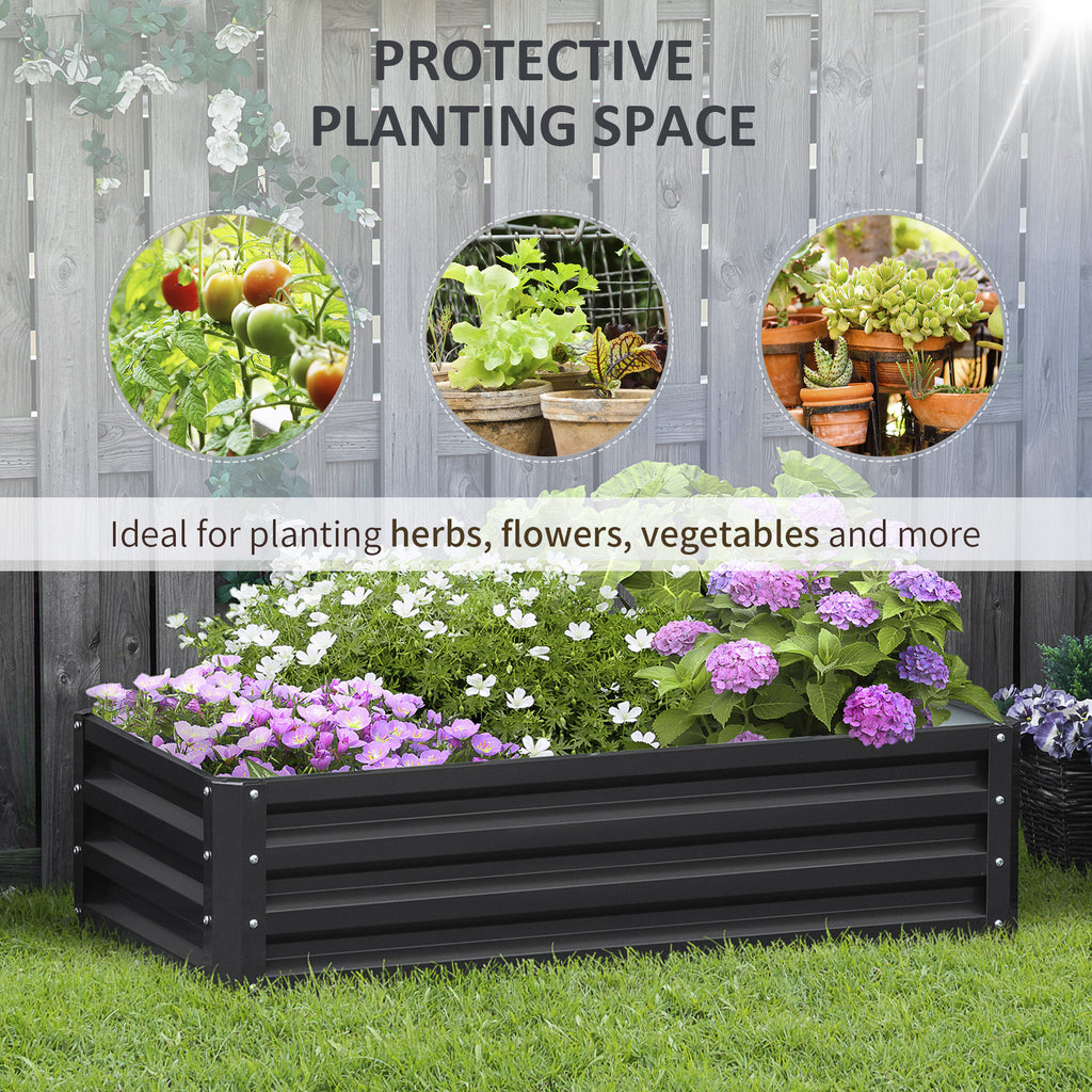 Galvanized Raised Garden Bed, Outdoor Planter Box for Vegetables, Flowers, Herbs, 4' x 2' x 1', Grey