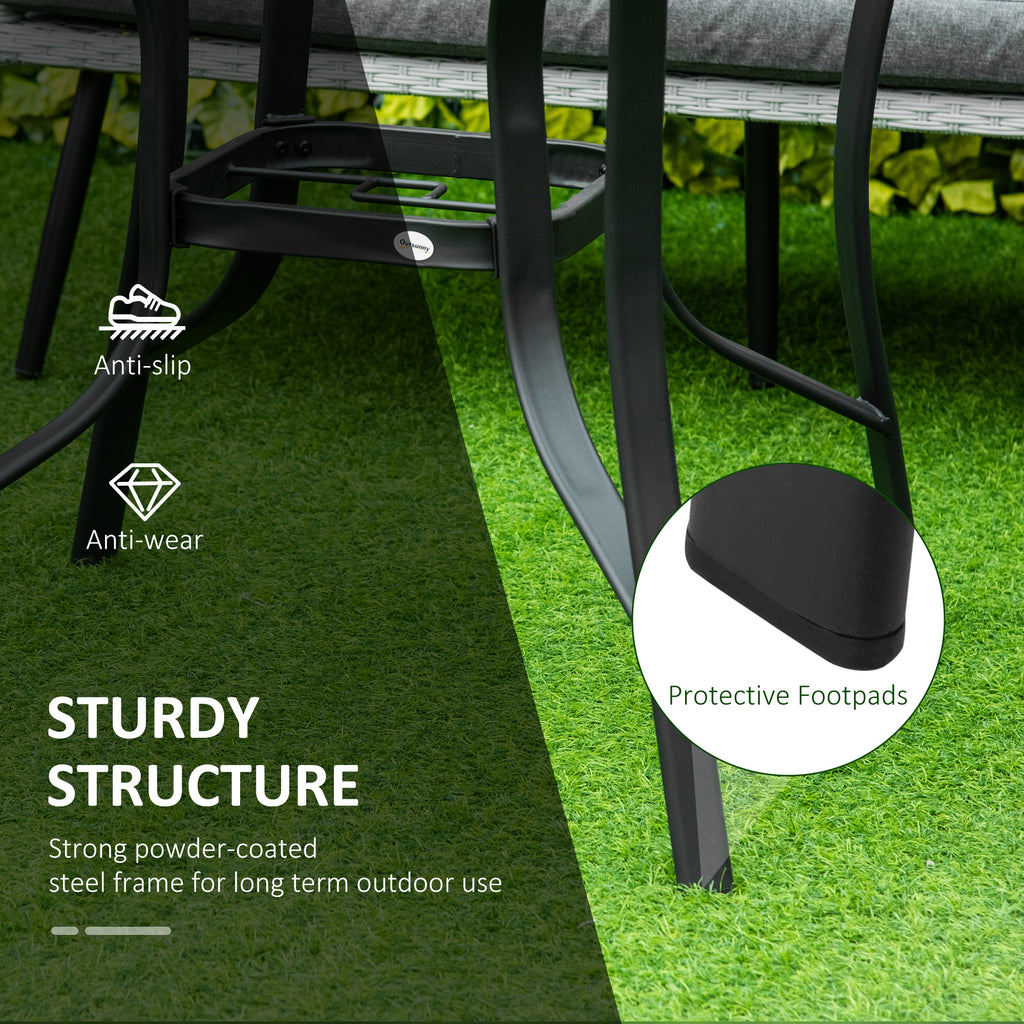 42 inch Patio Dining Table with Umbrella Hole Round Outdoor Bistro Table for Garden Lawn Backyard, Steel